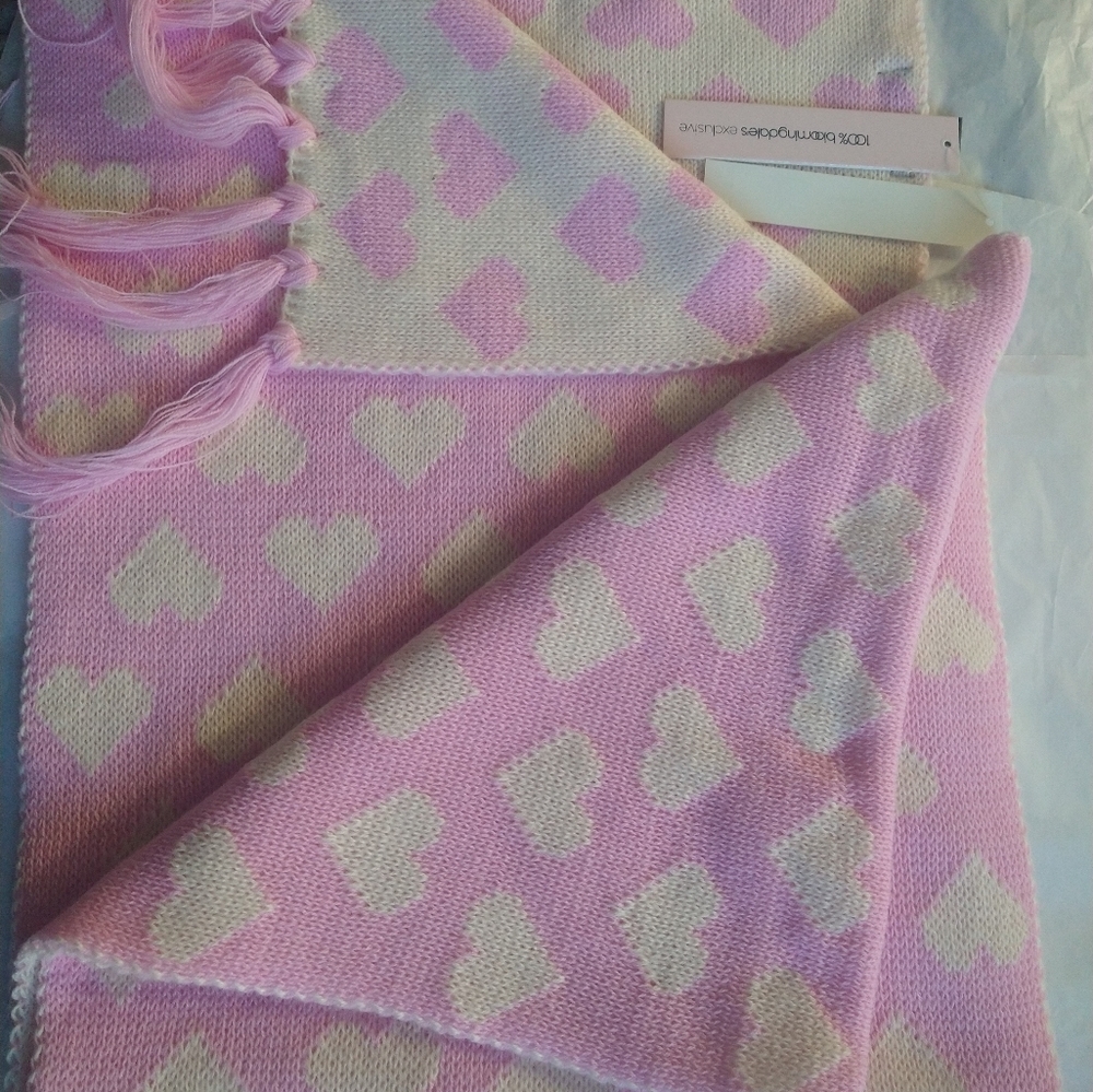 Aqua Heart Jacquard Scarf & Beanie Set - 100% Exclusive BLOOMINGDALES - $140 - Picture 7 of 8